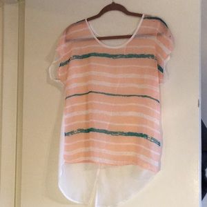 Very shear short sleeve top